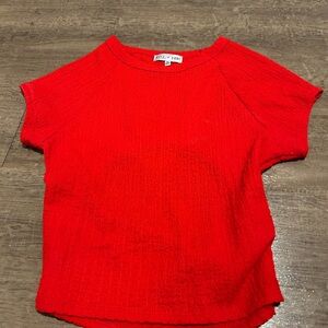 Vibrant Red Short Sleeve Top